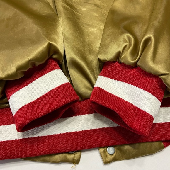 XL Vintage Gold San Francisco 49ers Chalk
Line Starter Style Satin Jacket - Picture 7 of 14